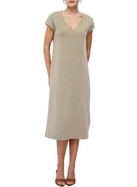 Robe Vila Viadoria beige pour femme