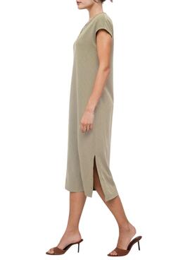 Robe Vila Viadoria beige pour femme