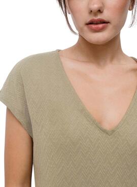 Robe Vila Viadoria beige pour femme