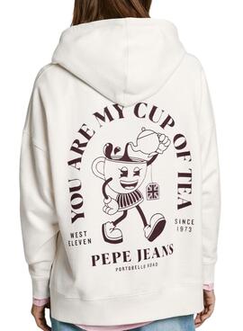Sweatshirt Pepe Jeans Raylin blanc pour femme