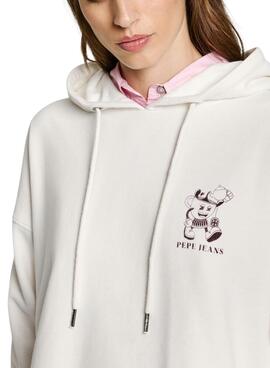 Sweatshirt Pepe Jeans Raylin blanc pour femme