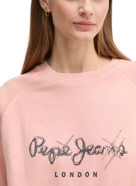 Sweatshirt Pepe Jeans Lupita rose pour femme