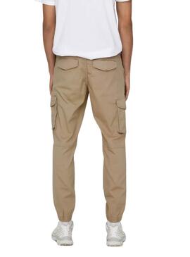 Pantalon Only and Sons Carter cargo beige pour homme