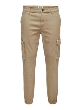 Pantalon Only and Sons Carter cargo beige pour homme