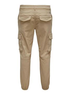 Pantalon Only and Sons Carter cargo beige pour homme