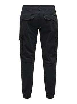 Pantalon Only and Sons Carter cargo noir pour homme