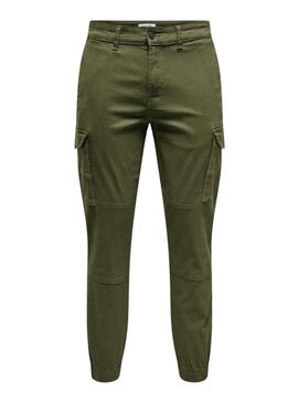 Pantalon Only and Sons Carter cargo vert pour homme