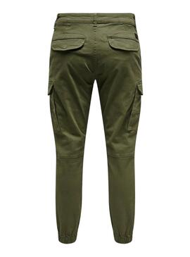 Pantalon Only and Sons Carter cargo vert pour homme