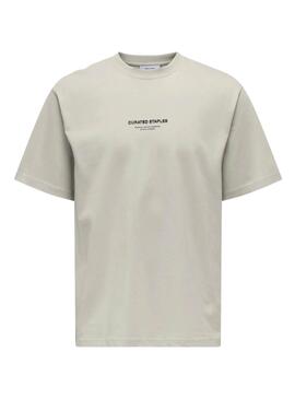 T-shirt Only and Sons Curated beige pour homme