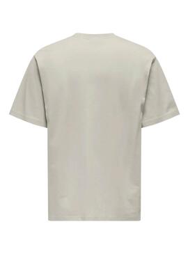 T-shirt Only and Sons Curated beige pour homme