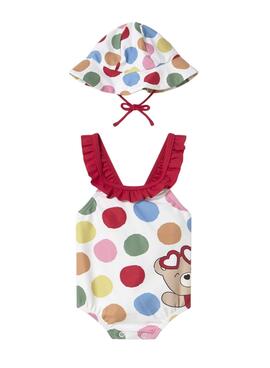Maillot de bain et bonnet multicolores Mayoral pour bébé fille