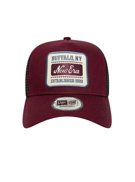 Casquette New Era Patch 9Forty Trucker grenat pour homme