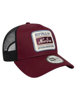 Casquette New Era Patch 9Forty Trucker grenat pour homme