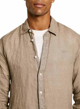 Chemise Pepe Jeans Arnau beige pour homme