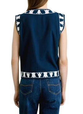 Veste ethnique Pepe Jeans Heaven bleu marine pour femme.