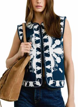 Veste ethnique Pepe Jeans Heaven bleu marine pour femme.