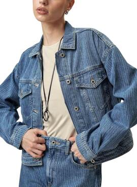 Veste en jean à rayures Pepe Jeans pour femme