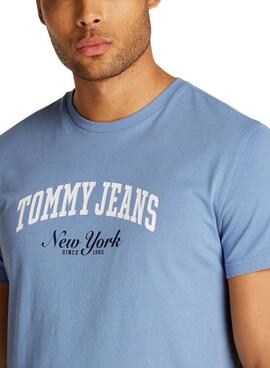 T-shirt Tommy Jeans Varsity Pop bleu pour homme