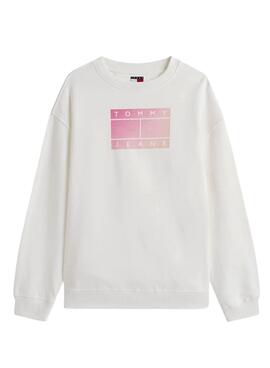 Sweat à capuche Tommy Jeans Gradient blanc pour femme