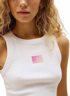 T-shirt Tommy Jeans Gradient blanc pour femme