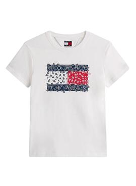 T-shirt Tommy Jeans Floral blanc pour femme