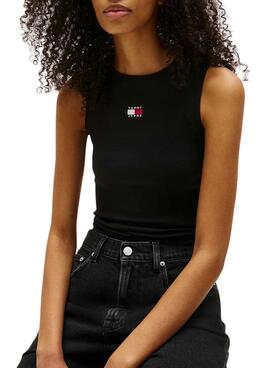 Débardeur noir pour femme Tommy Jeans.