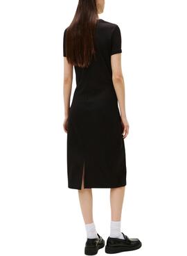 Robe Tommy Jeans Rib Bodycon noire pour femme