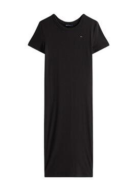 Robe Tommy Jeans Rib Bodycon noire pour femme