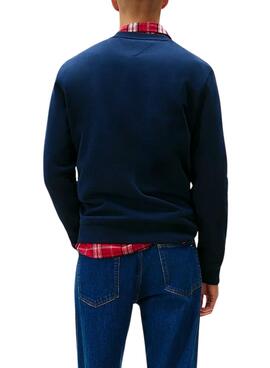 Sweatshirt Tommy Jeans Flag bleu marine pour homme