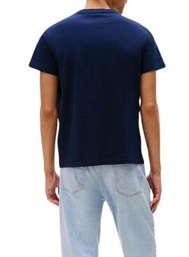 T-shirt Tommy Jeans Flag Slim bleu marine pour homme