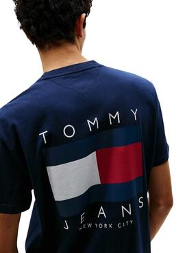 T-shirt Tommy Jeans Flag bleue pour homme