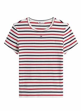 T-shirt Tommy Jeans Essential Rib à rayures pour femme