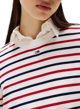 Maillot Tommy Jeans Essential Crew à rayures pour femmes