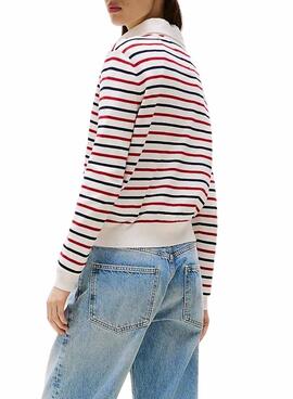 Maillot Tommy Jeans Essential Crew à rayures pour femmes