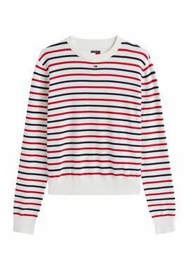 Maillot Tommy Jeans Essential Crew à rayures pour femmes