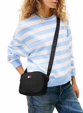 Sac à bandoulière Tommy Jeans Essential Daily Crossover bleu marine pour femme