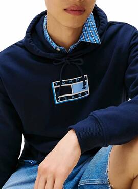 Sweat à capuche Tommy Jeans Pop bleu marine pour homme