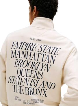 Sweat-shirt Tommy Jeans New York beige pour homme