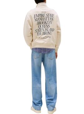 Sweat-shirt Tommy Jeans New York beige pour homme