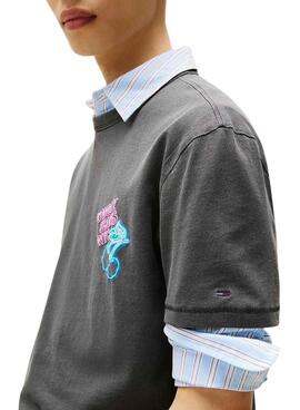T-shirt Tommy Jeans Novelty gris pour homme