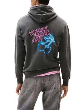 Sweat à capuche Tommy Jeans Novelty gris pour homme