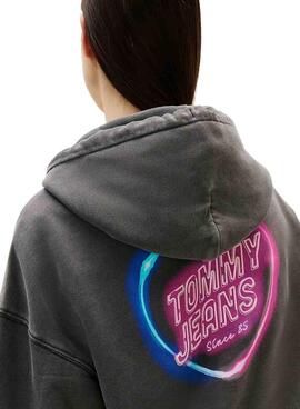 Sweatshirt Tommy Jeans Neon gris pour femme
