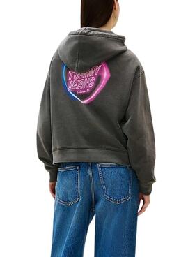 Sweatshirt Tommy Jeans Neon gris pour femme