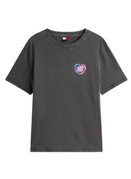 T-shirt Tommy Jeans Neon gris pour femme