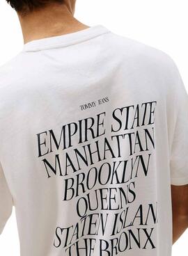 Maillot Tommy Jeans New York blanc pour homme