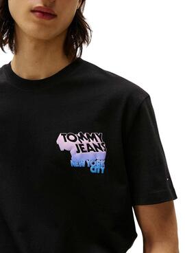 T-shirt Tommy Jeans Stack Backprint noir pour homme
