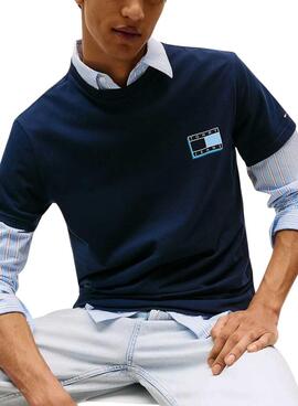 T-shirt Tommy Jeans Slim Pop bleu marine pour homme