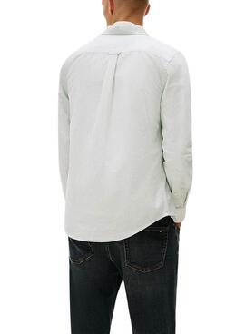 Chemise Tommy Jeans Oxford slim à rayures vertes pour homme