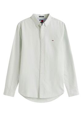Chemise Tommy Jeans Oxford slim à rayures vertes pour homme