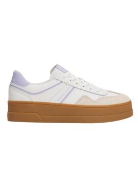 Baskets Tommy Jeans The Greenwich Platform blanc et lilas pour femme